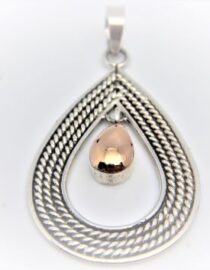 925 Sterling silver pendant with gold plated small dangle Approx size  35.5mm x 19mm