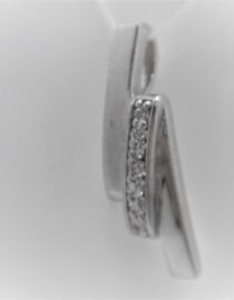 Rhodium plated 925 sterling silver pendant with white cubic zirconia Approx size  22.5mm x 7mm