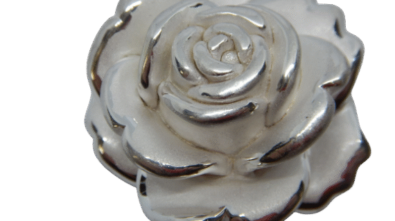 925 Sterling silver rose pendant   DIAM  48 MM