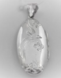 925 Sterling silver engraved hinged locket  Approx size  54mm x 19mm