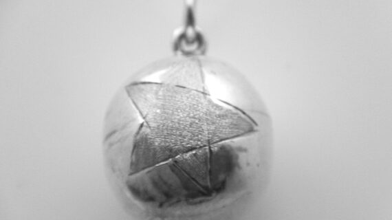 925 sterling silver harmony ball with  pentagram pattern   DIAM  19 MM