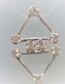 Rhodium plated 925 sterling silver handmade pendant with gold plating & set with ZC 29 X 18 MM