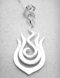 Rhodium plated 925 sterling silver pendant with mat & polish finish Approx size  52mm x 21mm Matching earrings available