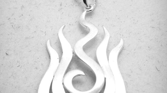 Rhodium plated 925 sterling silver pendant with mat & polish finish Approx size  52mm x 21mm Matching earrings available