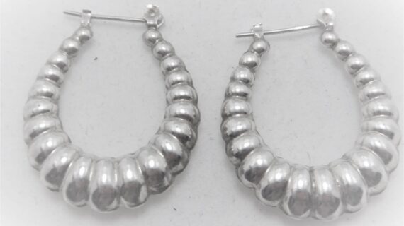925 Sterling silver hoop earrings  Approx size 25mm diam