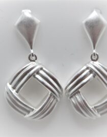 Rhodium plated 925 sterling silver earrings with mat finish Approx size  29mm long