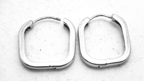 925 Sterling silver square hoops  Approx size 16.4mm diam