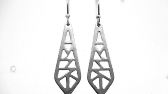 Rhodium plated 925 sterling silver earrings Approx size 42mm long