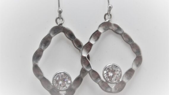 925 Sterling silver earrings set with cubic zirconia Approx size  44mm long