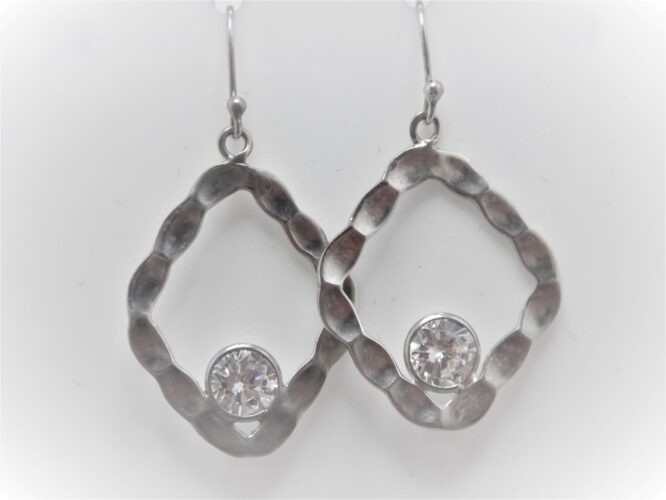 925 Sterling silver earrings set with cubic zirconia Approx size  44mm long