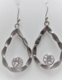 925 Sterling silver teardrop earrings set with cubic zirconia Approx size  44mm long