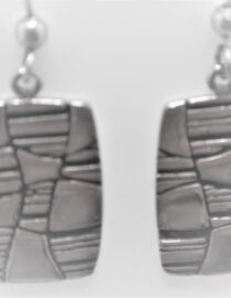 Black & White Rhodium plated 925 sterling silver concave earrings  Approx size  15mm diam