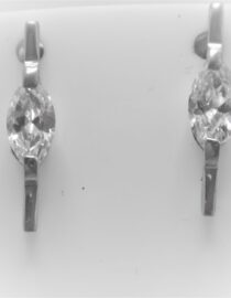 Rhodium plated 925 sterling silver stud earrings set with white cubic zirconia Approx size  22mm long Matching pendant available