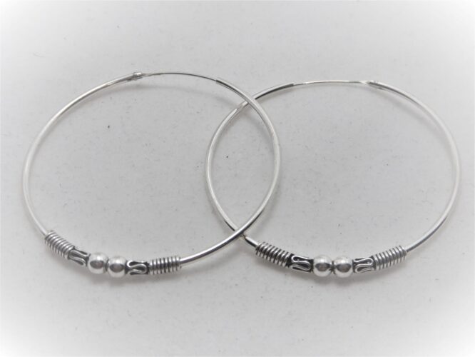 925 Sterling silver hoop earrings   DIAM 47 MM X 1.5MM