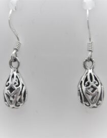 925 Sterling silver teardrop shaped filigree earrings Approx size  26mm long