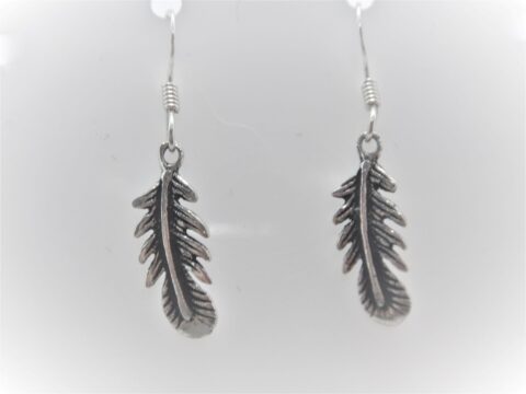 925 Oxidised Sterling silver feather earrings  Approx size 30mm long