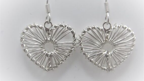 925 Sterling silver heart shaped earrings  Approx size 21mm x 18.5mm
