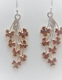 Rhodium & Rose gold plated 925 sterling silver earrings Approx size  42mm long
