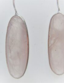 925 Sterling silver earrings with natural rose quartz Approx size  38mm long Matching pendant available