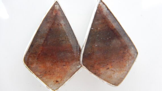 925 Sterling silver earrings with natural copper quartz Approx size  40mm long Matching pendant available