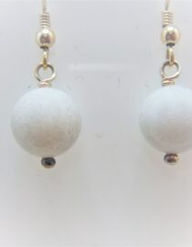 925 Sterling silver earrings with natural white agate Approx size  32mm long