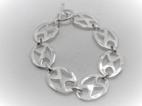 925 Sterling silver bracelet with T BAR CLASP Approx size  190mm