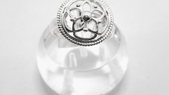 Rhodium plated 925 sterling silver ring DIAM 17MM