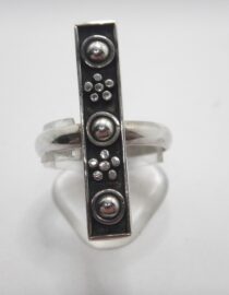 925 hand made sterling silver ring with black oxydisation 30.5 X 6MM