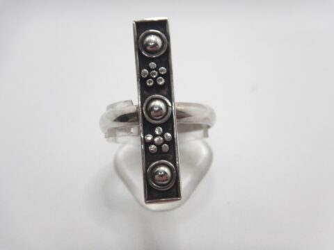925 hand made sterling silver ring with black oxydisation 30.5 X 6MM