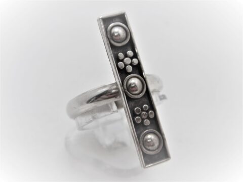 925 hand made sterling silver ring with black oxydisation 30.5 X 6MM