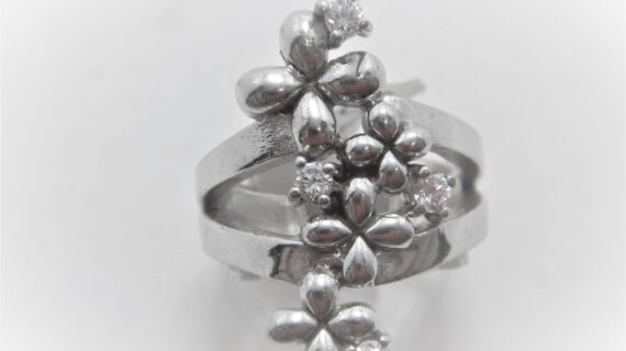 925 Sterling silver ring set with CZ 26.25 LONG