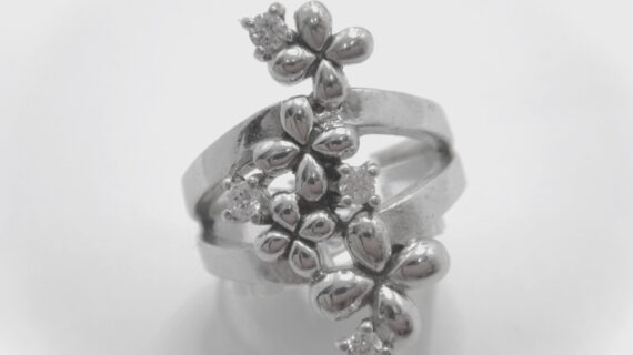 925 Sterling silver ring set with CZ 26.25 LONG