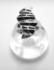 925 Sterling silver ring with black enamel 25.3MM LONG