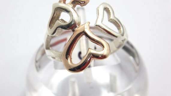 Rhodium  & gold plated 925 sterling silver ring  18.1MM WIDE