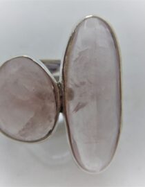 925 Sterling silver ring set with natural Rose quartz 29 X 24.85MM