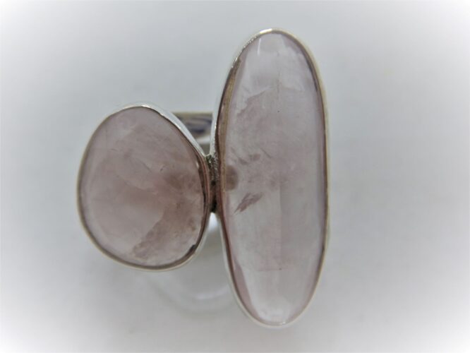 925 Sterling silver ring set with natural Rose quartz 29 X 24.85MM