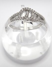 Rhodium plated 925 sterling silver ring set with CZ 8.9 WIDE