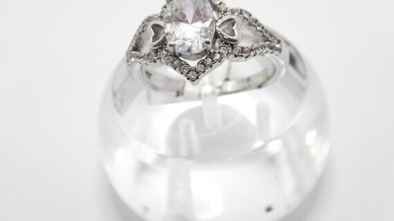 Rhodium plated 925 sterling silver ring set with CZ 13.3 X 6.0