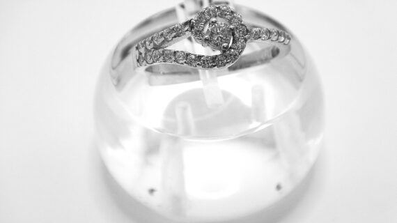 Rhodium plated 925 sterling silver ring set with CZ 7.45 X 12.5 MM