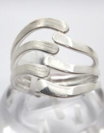 Rhodium plated 925 sterling silver with polished & mat finished 19.5MM WIDE