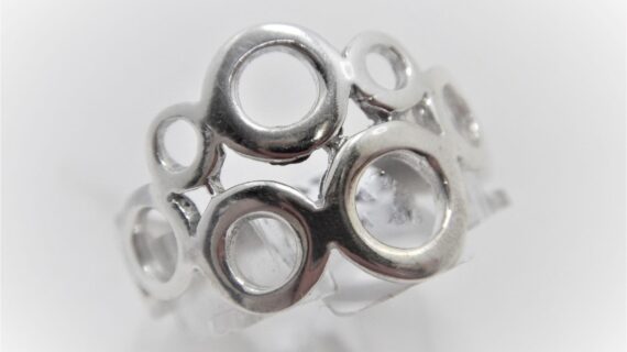 Rhodium plated 925 sterling silver ring  14MM WIDE