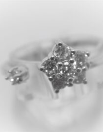 Rhodium plated 925 sterling silver set with CZ 10.8 X 7.6 MM