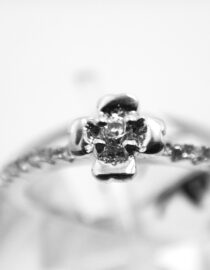 Rhodium plated 925 sterling silver ring set with CZ  16.8 X 17.7 MM