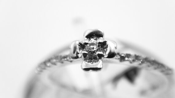 Rhodium plated 925 sterling silver ring set with CZ  16.8 X 17.7 MM