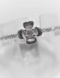 Rhodium plated 925 sterling silver ring set with CZ  16.8 X 17.7 MM