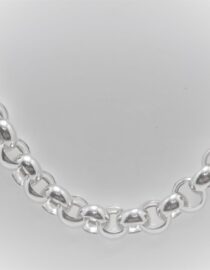 925 Sterling silver necklace with belcher links  approx 10mm links Approx length  52 cm