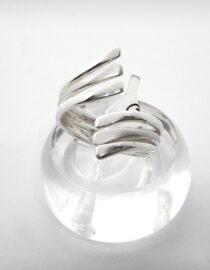 Rhodium plated 925 sterling silver ring with mat & polished finish 22MM WIDE