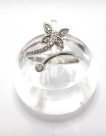 Ring - Fine Detached Band with Flower and CZ Tip
